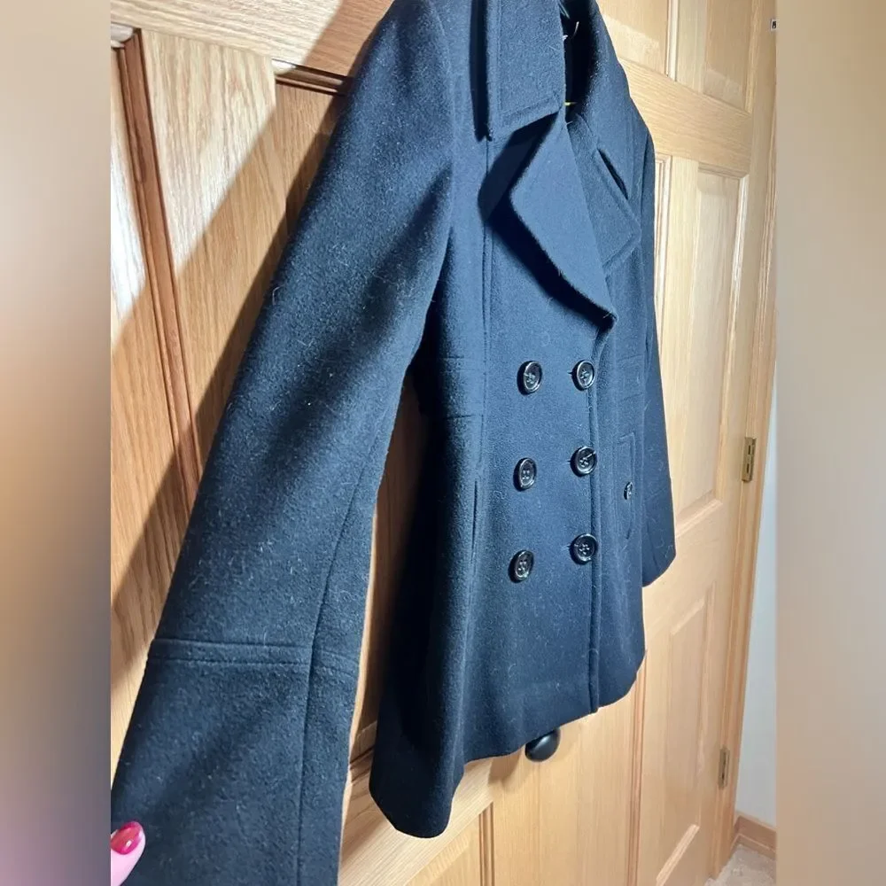 2009 DKNY Black Button Up Wool Peacoat Jacket Ladies Size 6 - EUC - Picture 3 of 13